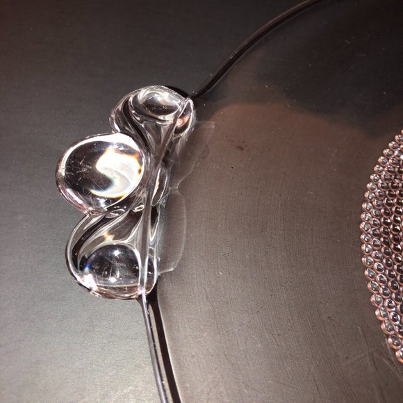 Vtg Duncan & Miller Teardrop Clear Glass Plate Platter 13-3/8" 2-Handled Handles - Picture 5 of 9
